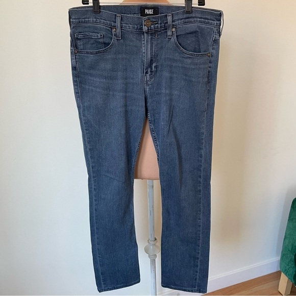 Paige Men’s Transcend Coopers Blue Federal Slim Straight Leg Jeans EUC Size 32